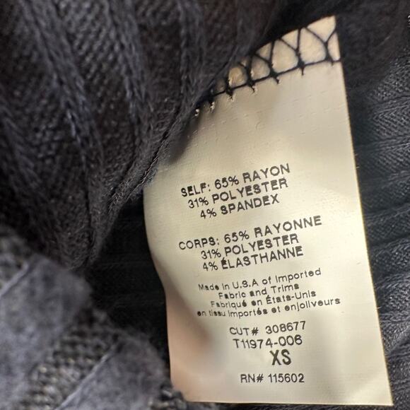 Lush Ribbed Turtleneck Top Women's X-Small Oversized Navy Blue Pullover Soft - Picture 5 of 7